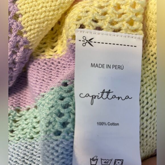 Capittana Long Knit Cardigan Sweater Long Sleeve Striped Cover-Up Maxi - Picture 5 of 8